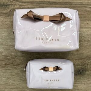 Ted Baker Glossy Lilac Cosmetic Bag Duo with Bow